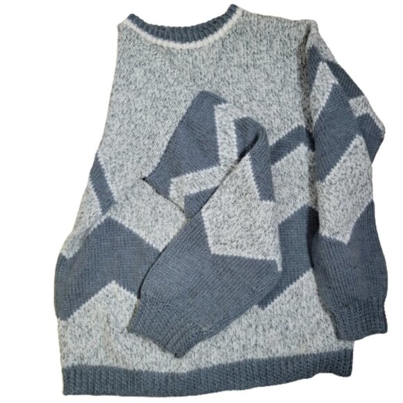 Wool blend winter knit sweater Oversize - Picture 3 of 4